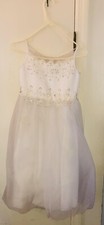 Oleg Cassini White Wedding Flower Girl Communion Dress Women's Size USA 10