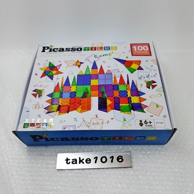 PicassoTiles 100 Stück Magnet Spielbretter Fliesen Set Magnet Spielzeug von JP