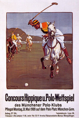 CONCOURS HIPPIQUE U. POLO-WETTSPIEL SPORT HORSE MUNICH DE VINTAGE POSTER REPRO