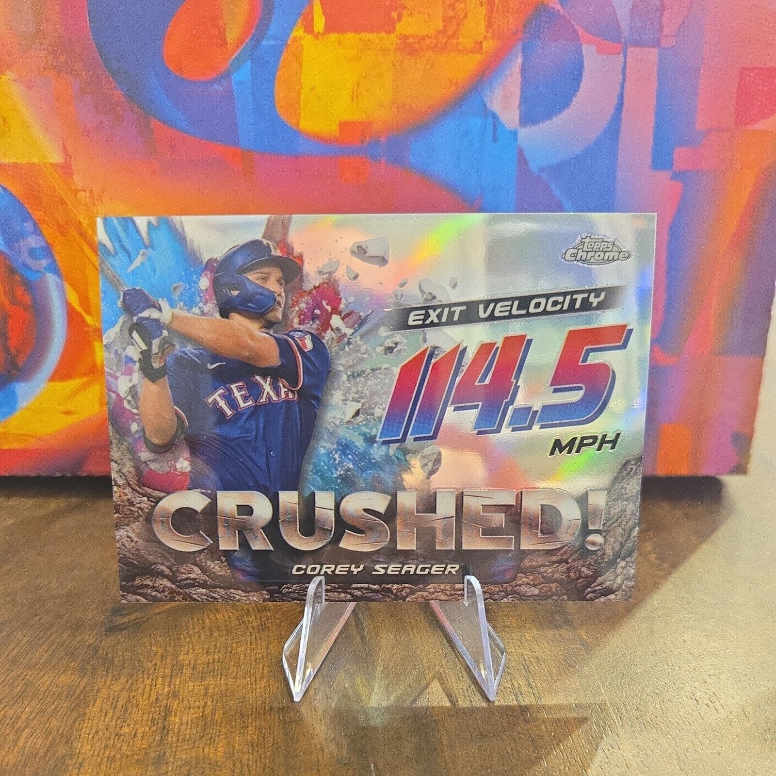 Corey Seager 2024 Topps Chrome Update Crushed Refractor Case Hit Texas Rangers