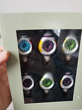 Living quarters mini indent teardrop glass ornament reflector set Xmas tree