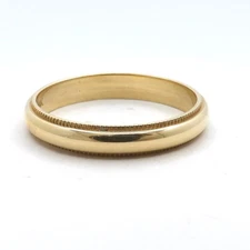 Solid 14k Yellow Gold Milgrain Edge Wedding Band Ring 4mm Half Round Mens sz11.5