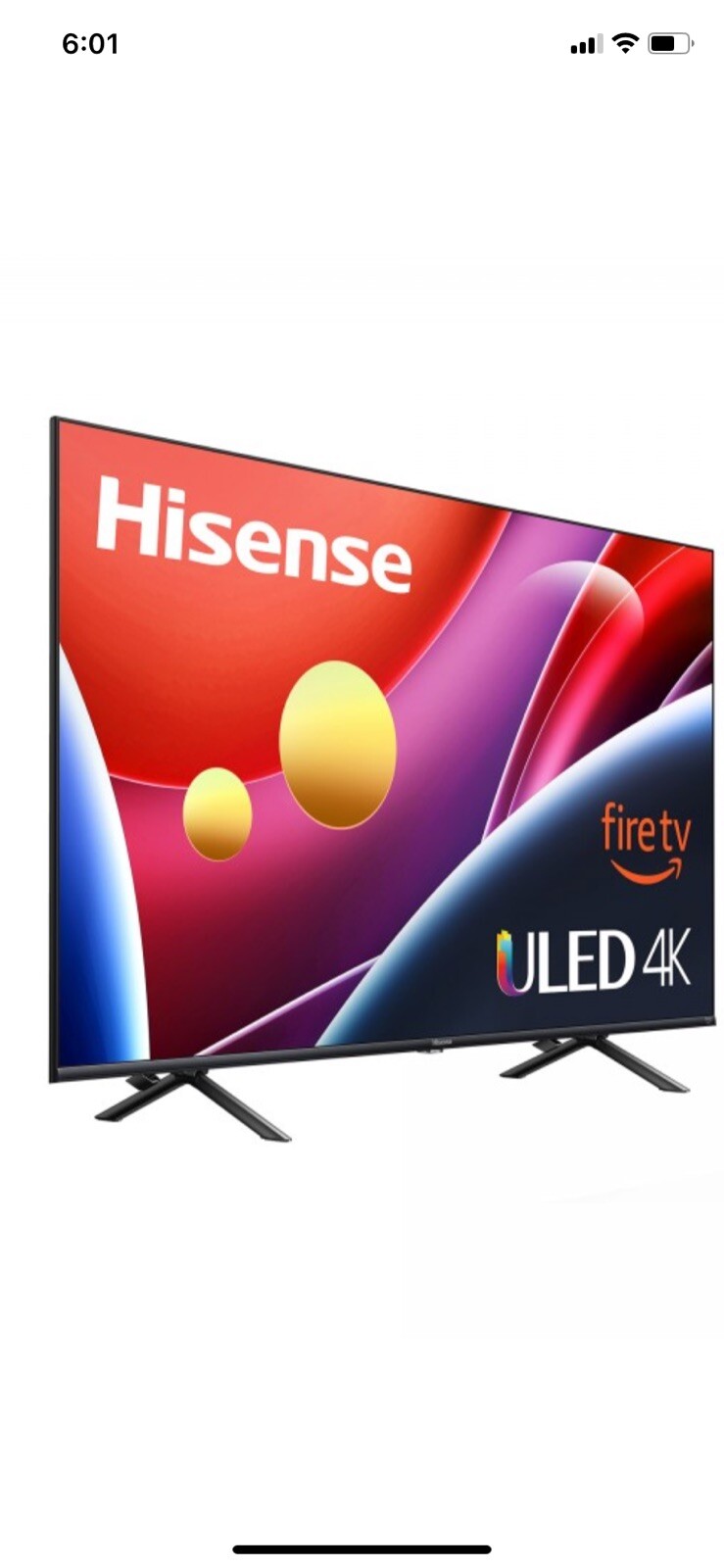 Hisense 50-inch ULED U6 Series Quantum Dot QLED 4K UHD Smart Fire TV 50U6HF
