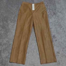 Alfred Dunner Classic Fit Pants Women's Size 12 Brown Flat Front Elastic Back