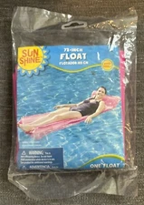Sun Shine Pool Float Adult Air Mat Hot Pink Lounger 72" Inch Swimming Unused NOS