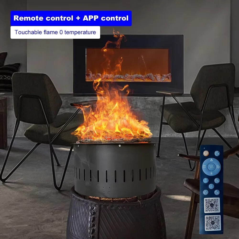 Chimenea eléctrica de vapor de agua 3D grifo suministro de agua llamas de fuego simuladas decoración