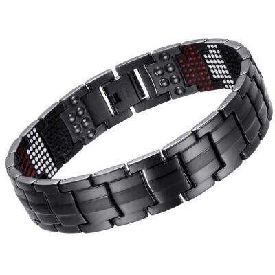 Magnetic Therapy Bracelet - Titanium Double Row Strength Pain Relief Bracelets