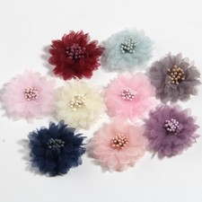 4CM 1.5" Mini Chiffon Fabric Flower For Hair Accessories Artificial Hair Flowers