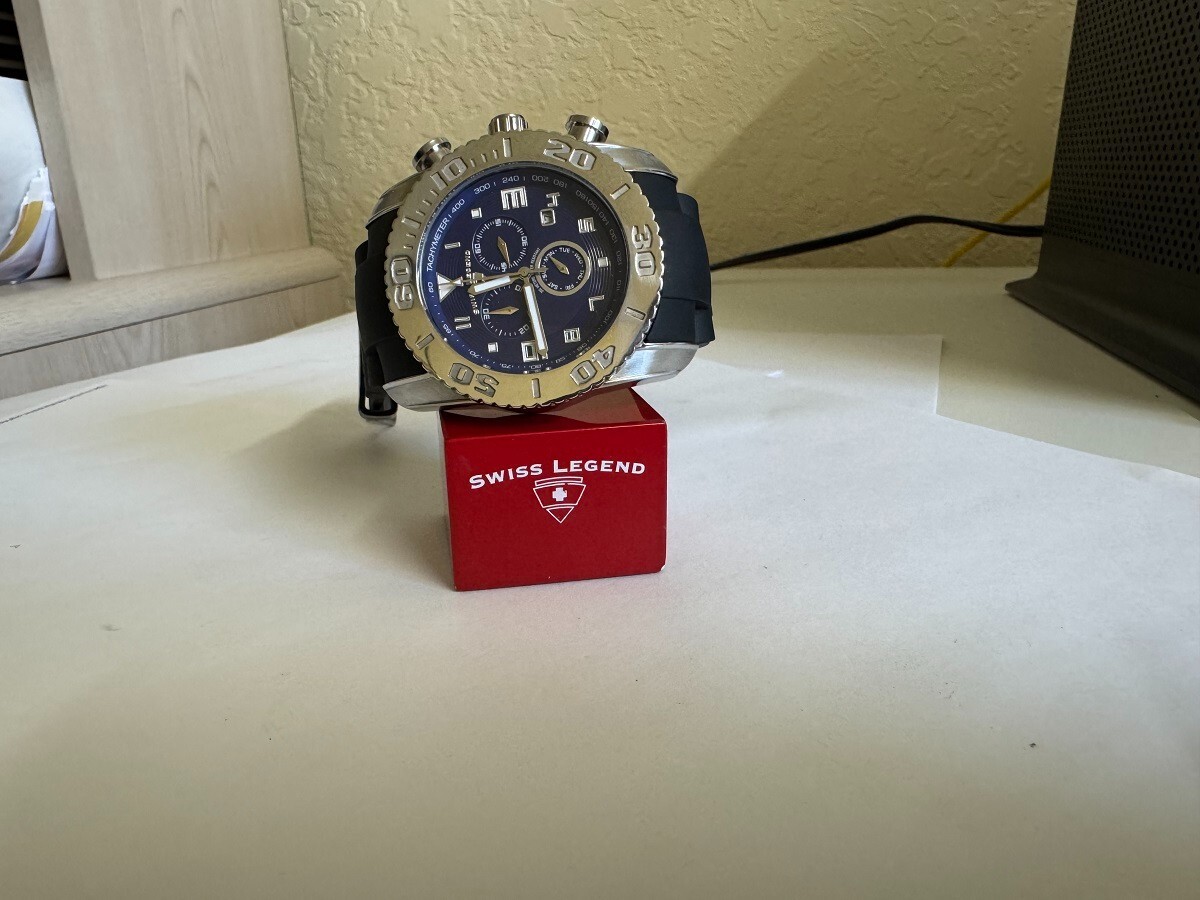 Men's SWISS LEGEND COMMANDER 20067 Blue dial CHRONOGRAPH WATCH | eBay