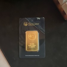 The Perth Mint Australia .9999 Fine Gold 1 oz Bar (In Assay) 4550.00 per troy oz