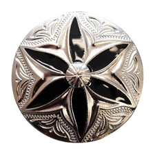 C-TY32 Set Of 32 Western Screw Back Concho Round Floral Inlay Bling Saddle