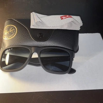 Ray Ban RB 4165 Justin 622/2V Matte Black Frame Gray Polarized 54mm Sunglasses - Image 1 of 4