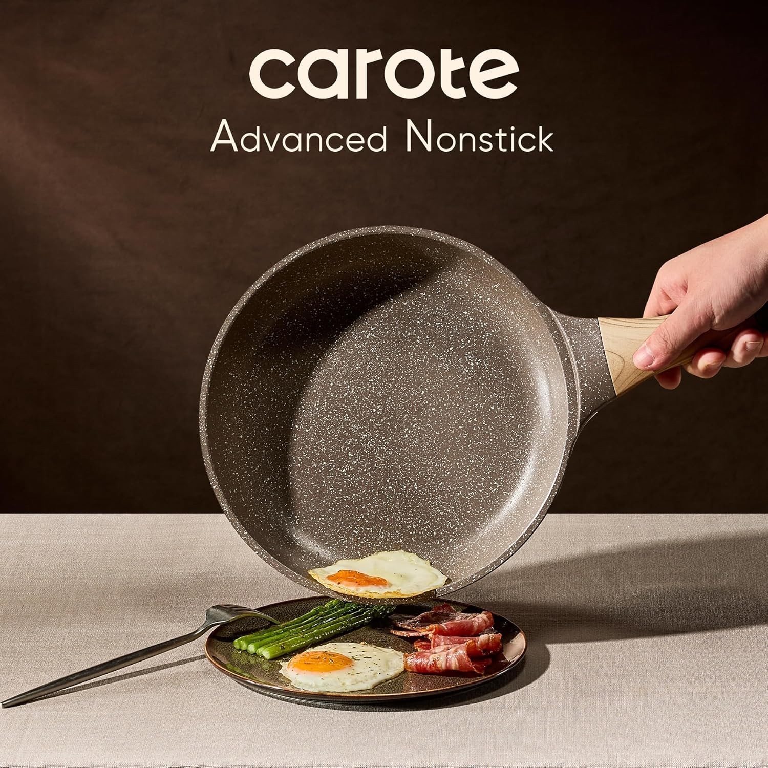 CAROTE 26PCS Granite Pots and Pans Set Non Stick Cookware Set, Induction Safe