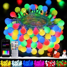 2025 New 46ft Smart RGB LED Globe Christmas Tree Lights 100 Color Changing