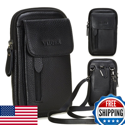 Viiger Leather Cell Phone Shoulder Holster Compatible Iphone 17 Pro Max 16 Pro
