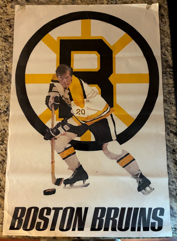 Vintage 1971 Boston Bruins 23 x 35" Poster NHL Sports graphics Rare