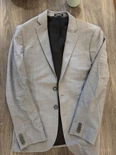 Express Men s Extra-Slim Gray Solid Suit Jacket Two-Button Notch