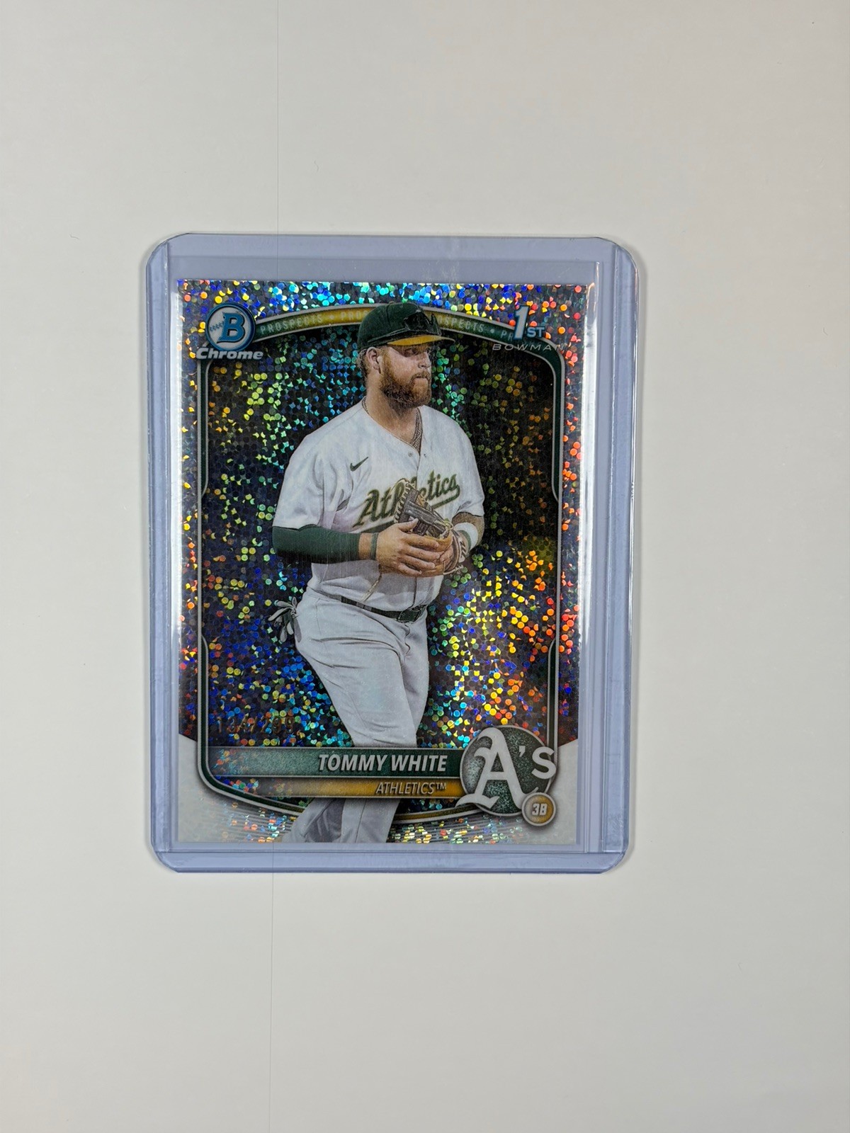 TOMMY WHITE 2025 BOWMAN CHROME 1ST SPECKLE ATHLETICS /299