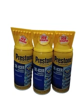 Prestone Windshield De-Icer Spray Cans 11oz Each W/ Built In Scraper- 3 Pack
