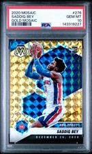 2020 Panini Mosaic Saddiq Bey RC True GOLD /10 NBA Debut PSA 10 Pop 2