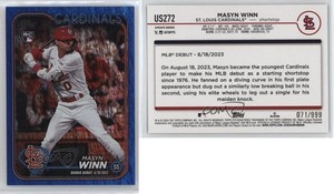 2024 Topps Update Debut Blue Holo Foilboard /999 Masyn Winn #US272 Rookie RC