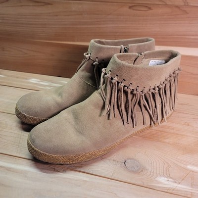 UGG Boots Womens 11 Shenendoah Moccasin Ankle Suede Zip Blue Western Boho