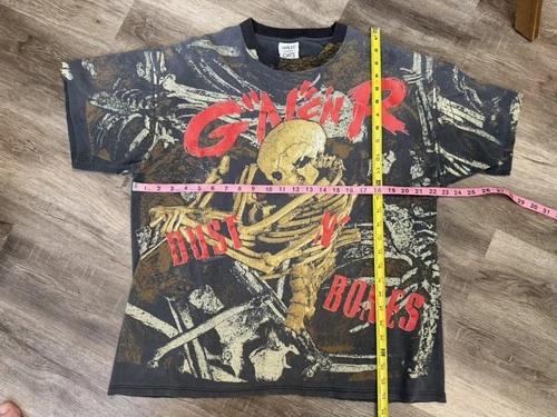 Guns n’ Roses Shirt Dust n’ Bones XL AOP ALL OV 1990s vintage concert t-shirt, vintage, size XL, single stitch, B+ condition