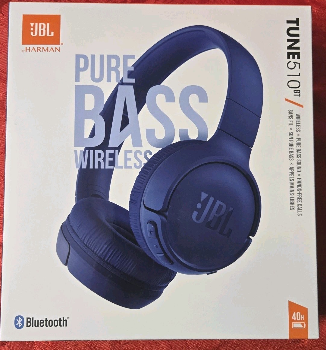 JBL Tune 510BT Wireless On-Ear Headset - Blue