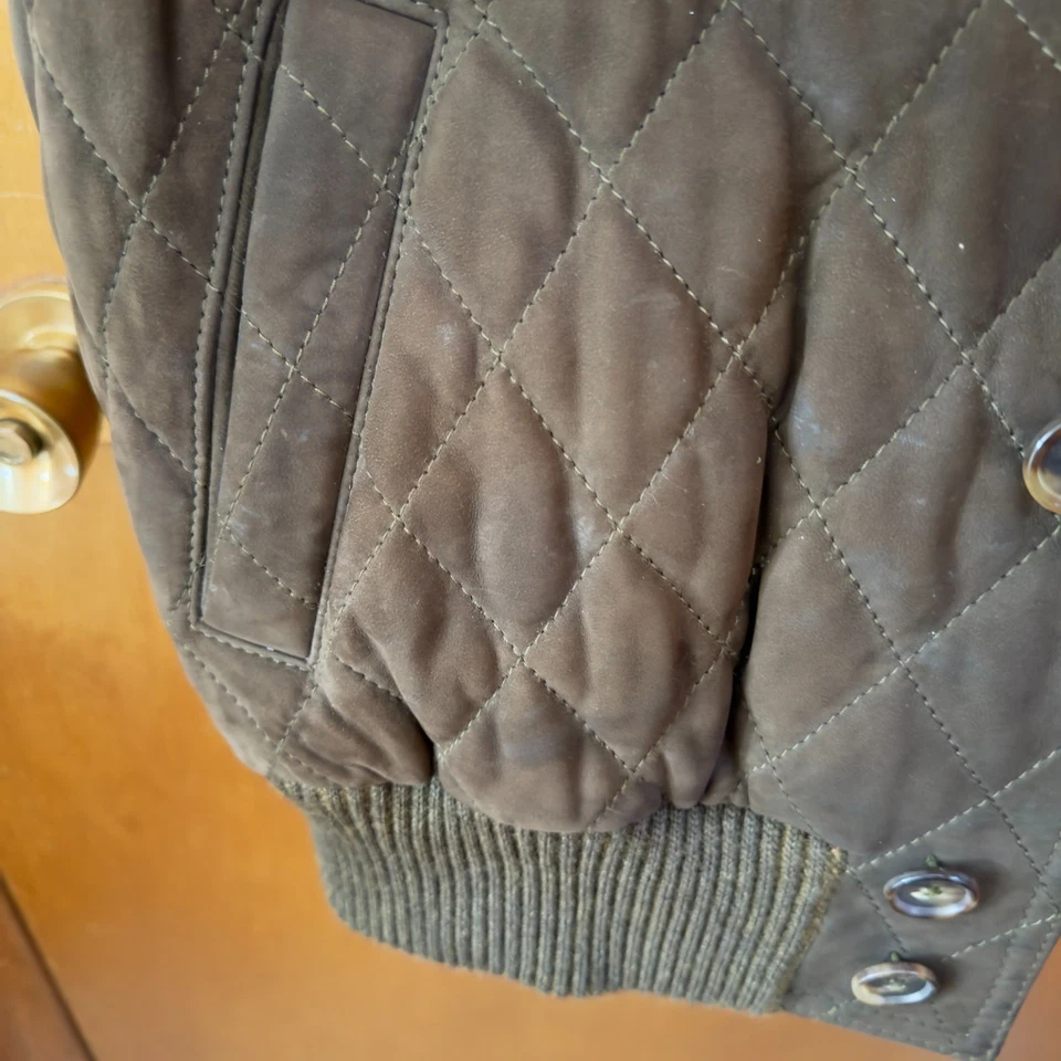 Chaleco acolchado de gamuza 100 % cachemir forrado talla 44 Italia Enrico Mandelli Milano para hombre Foto 3 de 4