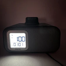 iHome Dual Alarm Clock Bluetooth Speaker USB iOS Android iBT22 AC Battery