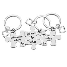 Best Friend Keychain Set Sisters Brothers Keychain No Matter Where What When