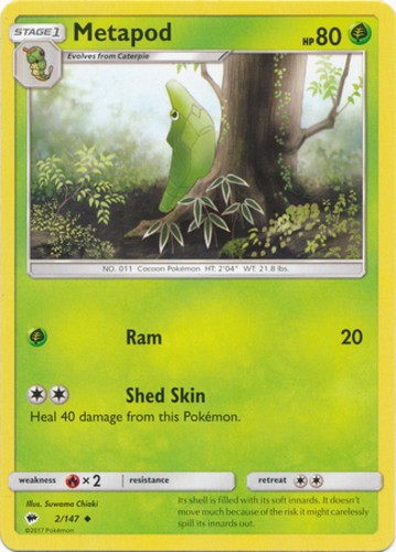 Metapod - 2/147 - Uncommon - Lightly Played
