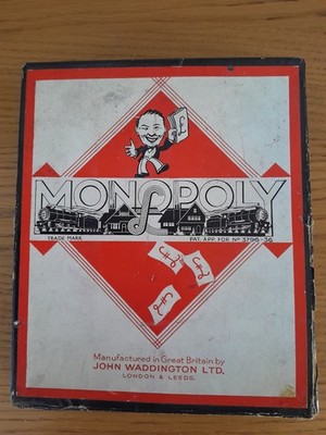 Vintage um 1940 Monopoly Spiel - ohne Brett - mit Originalbeleg