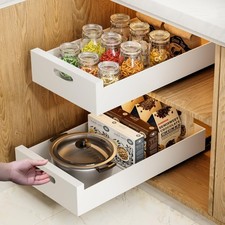 HBL' 2 Pack  21" Deep Pull Out Cabinet Organizer Adhesive, 12-Inch Wide Stur...