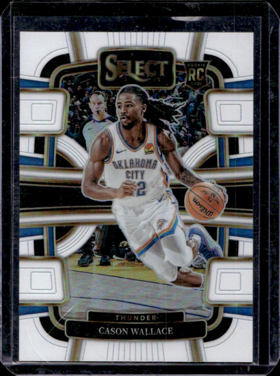 2023-24 Panini Select Cason Wallace RC White Prizm Concourse #/149 Thunder