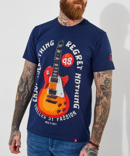 Joe Browns Men's Bold Electric Guitar Graphic Short Sleeve T-Shirt, Blue, S - Picture 4 of 4