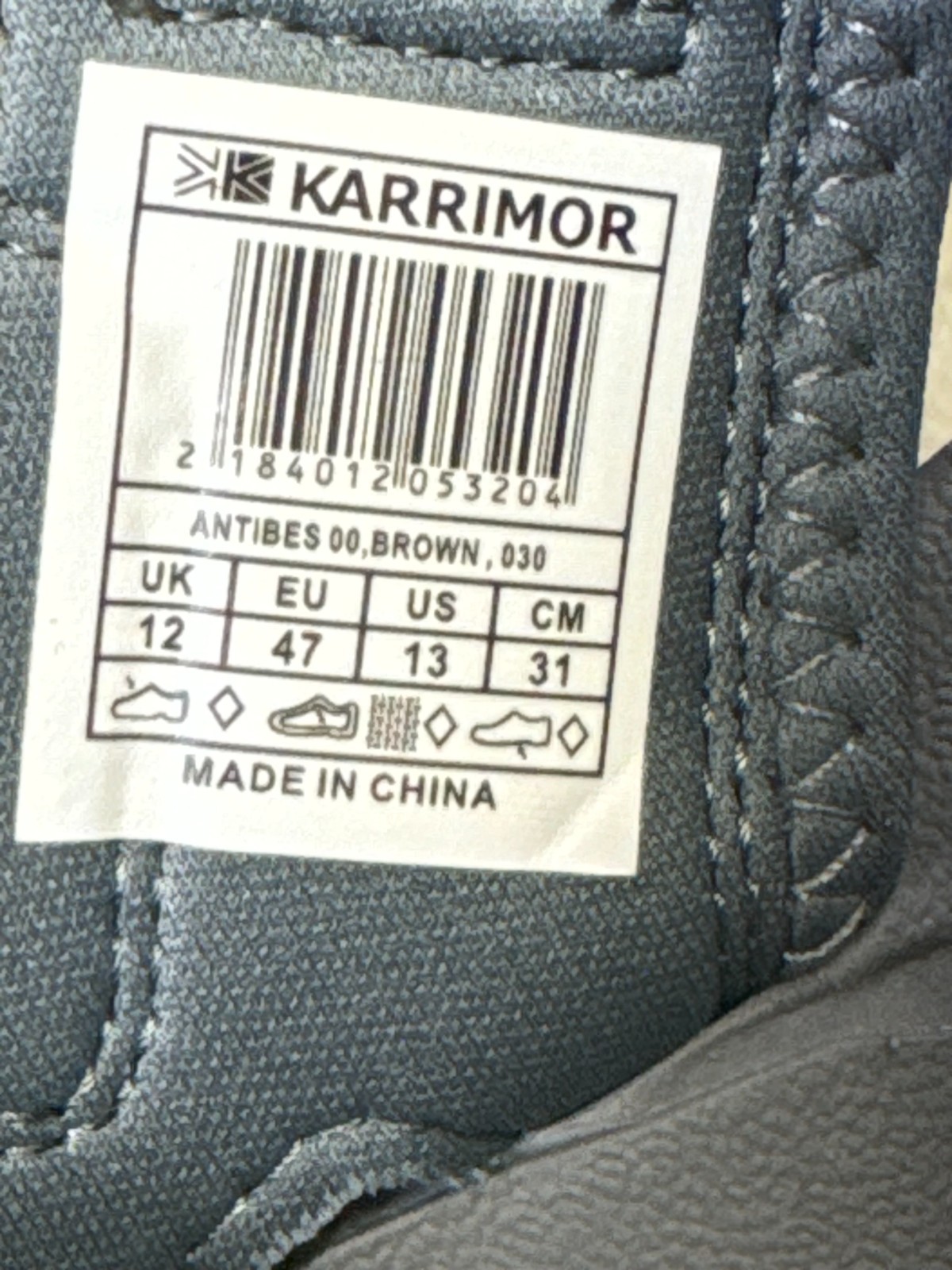Karrimor Antibes Walking Sandals Grey Mens UK 12 EU 47 Duragrip New With Tags image 3