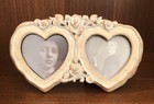 Vintage Double Heart Victorian Style Picture Frame Resin Ceramic — photo 1