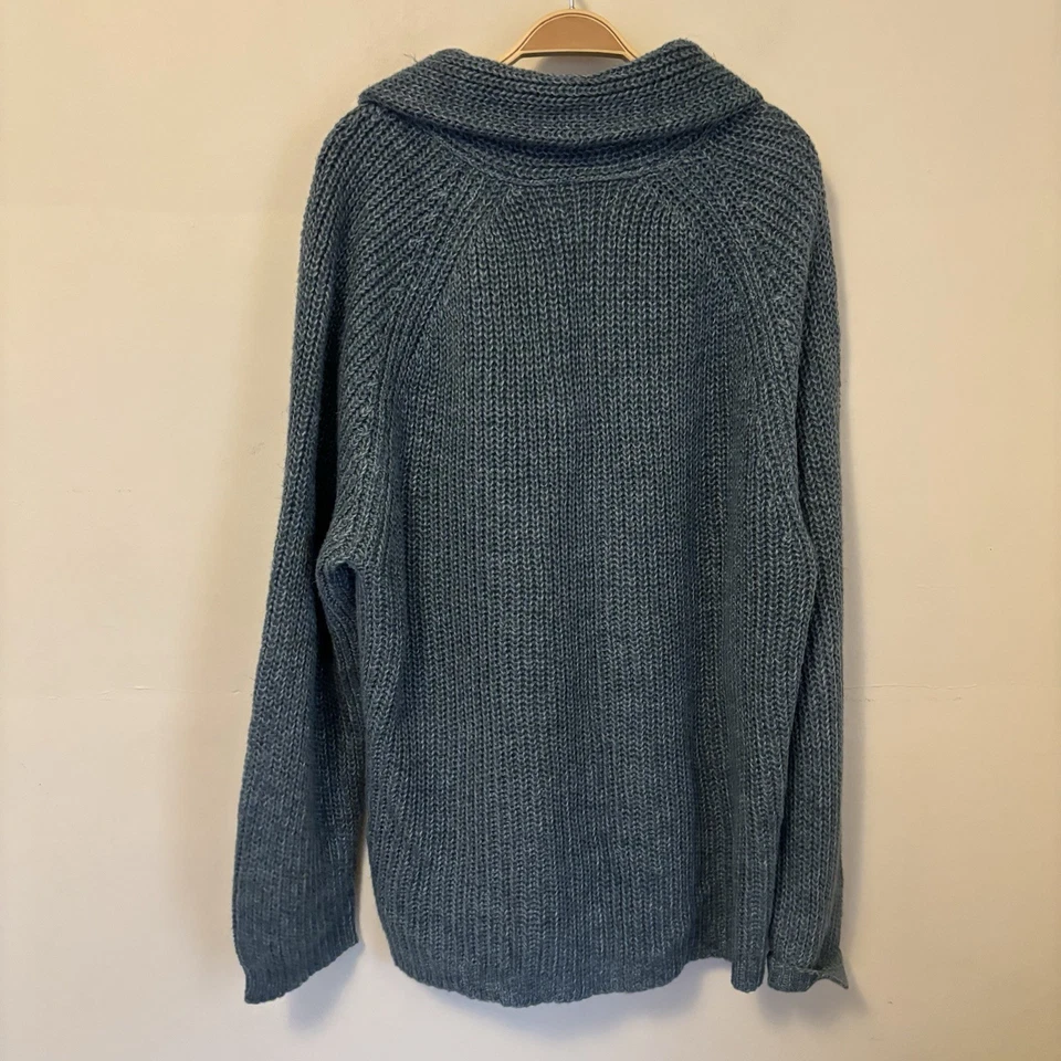 Polo Ralph Lauren 100% Lino Cárdigan Suéter Grueso Tejido Azul Costero XL Foto 4 de 4