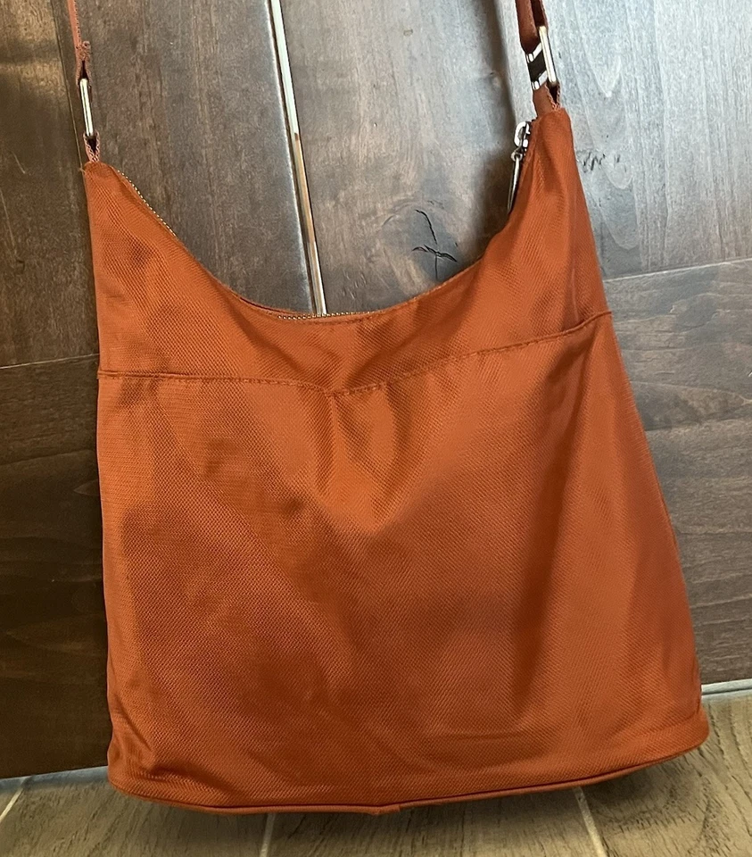 Baggallini Rust Orange Nylon Crossbody Travel Bag 11.5" x 4" Adjustable Strap - Image 2 of 4
