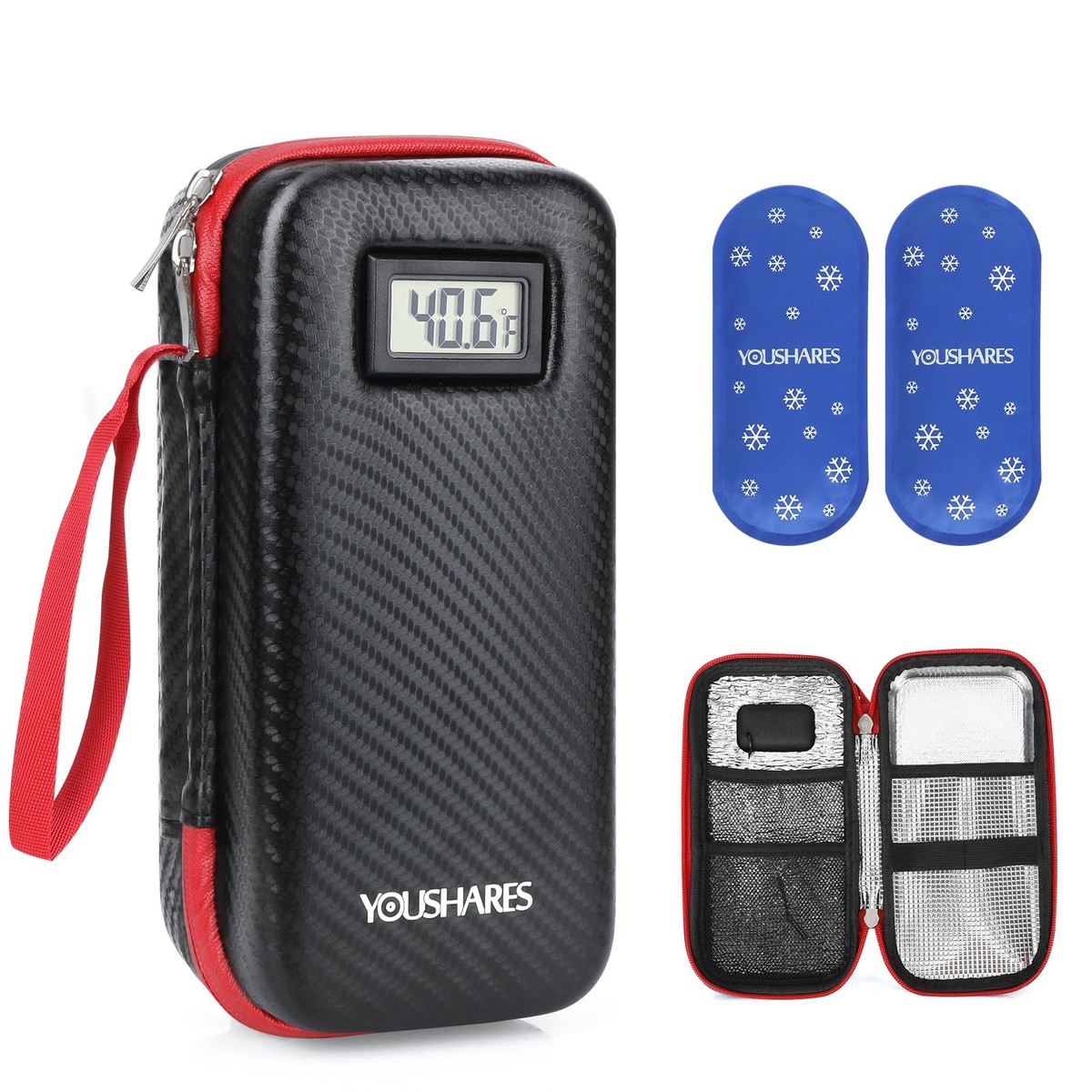 glp 1 carrying case Vial Travel Cooler functional diabetes accessories Available in multiple exclusive prints 7.5 x 2 x 1 YOUSHARES Insulin Cooler Travel Case