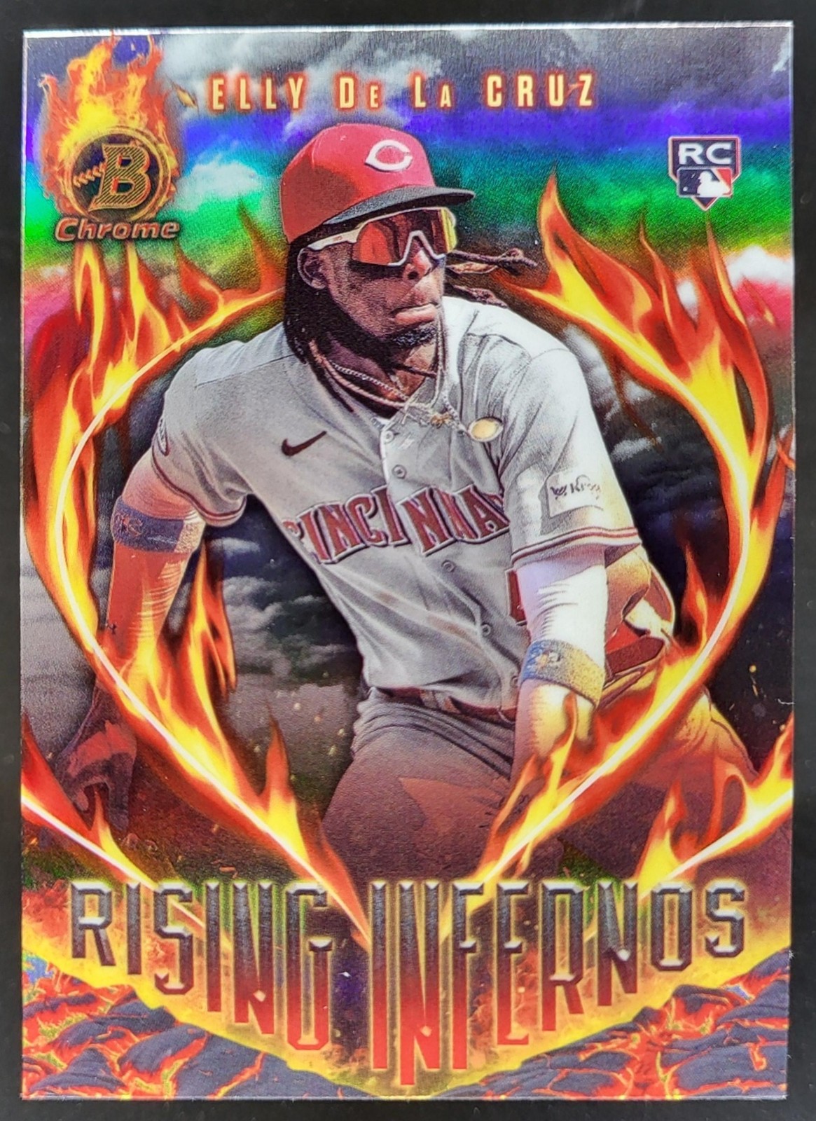 2024 Bowman Elly De La Cruz Rising Infernos Chrome #RI-1 RC Cincinnati Reds HD2