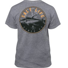 Salt Life Tuna Time Tee Gray Youth Fish M Live Salty Saltlife NWT