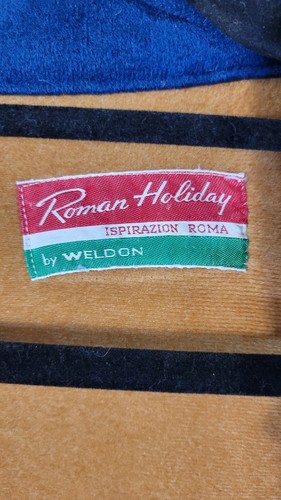 Vintage Roman Holiday By Weldon Mens Robe One Size gold and blue mad men - Picture 2 of 8