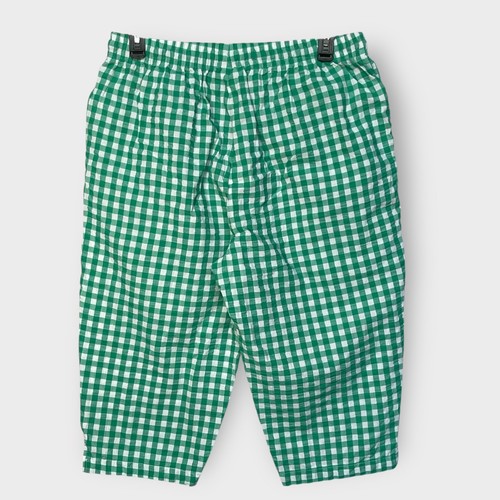 Woman Within Pull On Capri Pants Size 18WP Green Gingham Pocket 100% Cotton - Picture 2 of 11