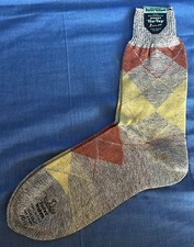 Vintage Inter Woven Short Nu-Top Argyle Mens Socks Cotton 10 1/2 InterWoven NOS