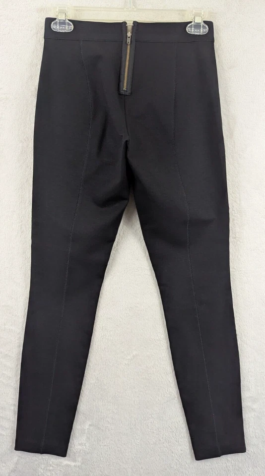 J.Crew sz 2 Pixie Pant in ponte knit black zips up at back stretchy 0607 - Image 3 of 4