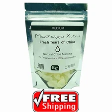 Premium Chios Mastiha Pack 25gr (0.88oz) Medium Tears Gum 100% Natural Mastic