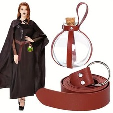 Medieval Knight Belt Wizard Potion Glass Medieval Faux Leather Belt With Loop