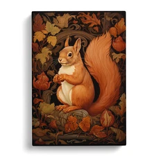 Squirrel Art Nouveau Art Canvas Wall Art Print Framed Picture Decor Living Room